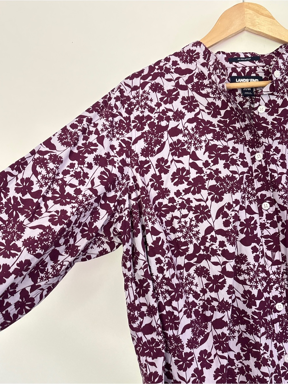 Lands' End Women's No Iron Supima Cotton Long Sleeve Button Up Size Shirt 20W * - Picture 6 of 16